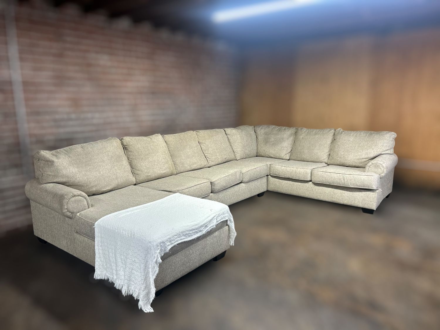 Delivery Available Ashley Beige U shape sectional sofa couch