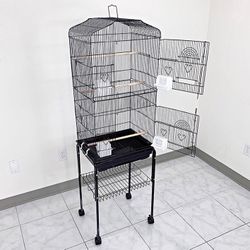 (Brand New) $60 Bird Cage 60” Tall Standing Parrot Parakeet with Rolling Stand 18x14x60 Inches