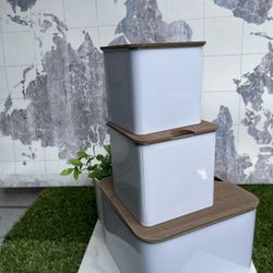 Storage Bin Container, Set Of Three