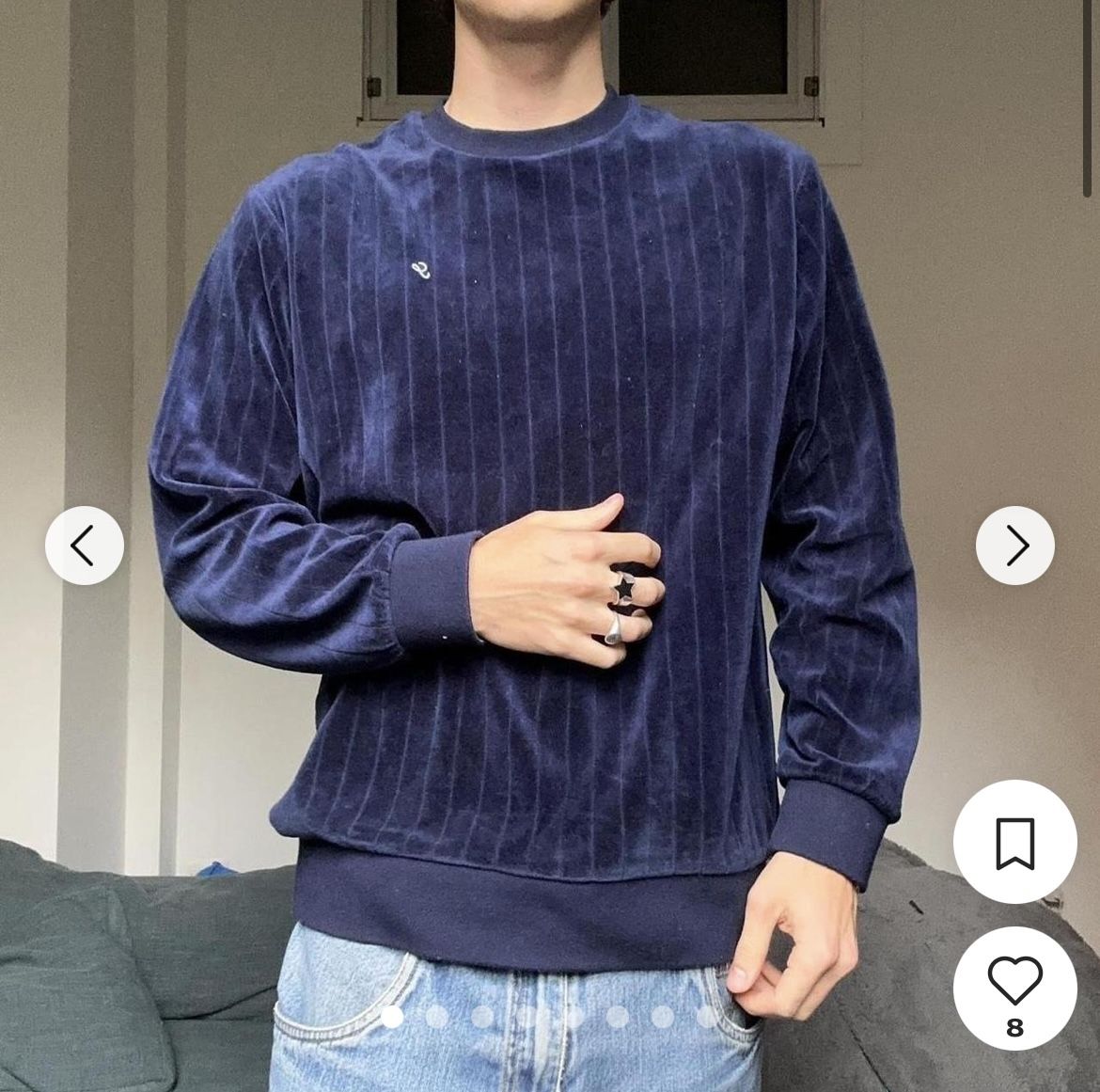 Used Supreme Velour Navy Sweater
