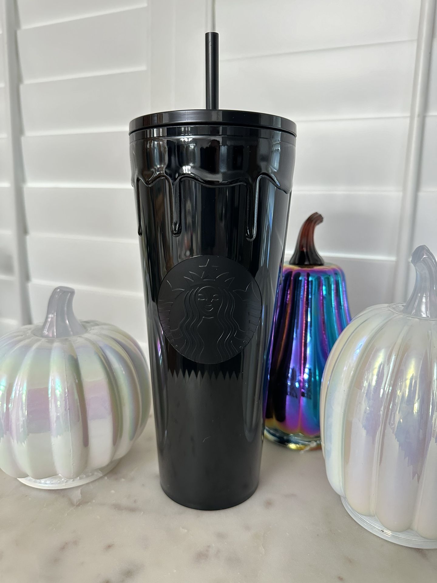 Starbucks Black Drip Slime Halloween Venti Cold cup 2024