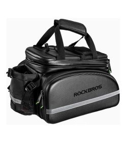 ROCKBROS Bike Rack Bag Trunk Waterproof Carbon Leather Bicycle Rear Seat Cargo Pack Pannier Handbag