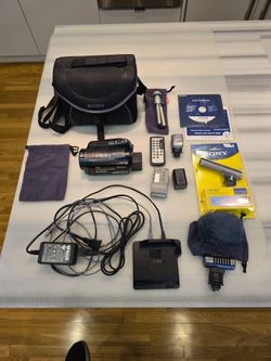 Sony HDR-SR12 120GB HD Handycam Complete Kit Mics Light Dock Tested