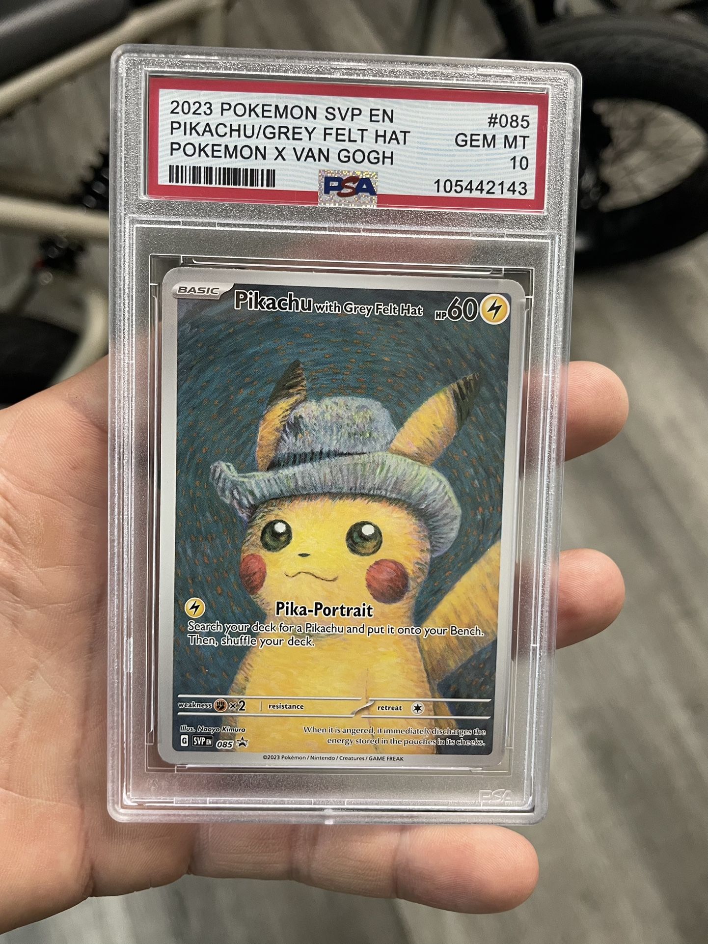 PSA 10 Felt Hat Pikachu x Van Gogh Pokemon
