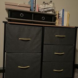 2 Storage Drawers , Living Room, Closets & Nursery - Sturdy Steel Frame, Easy Pull Fabric Bins 