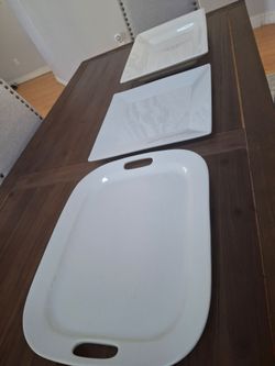 White serving platters. Cash only