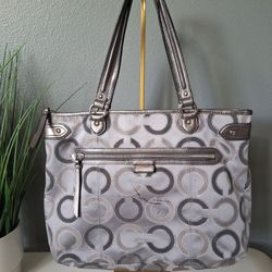 Coach Vintage 2000's Cancas Tote Gray
