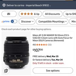 Nikon Camera Lense 18-55 