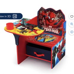 Marvel Spider-Man Chair Desk with Storage Bin by Delta Children, Greenguard Gold Certified