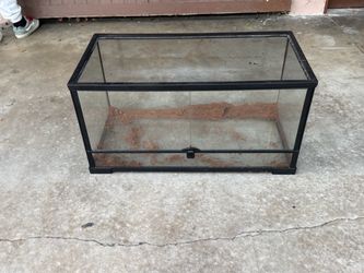 Glass Reptile Terrarium with Mesh Lid and Front Opening Doors with Latch