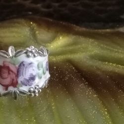 STERLING  SILVER  FLOWER CANVAS RING
