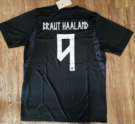 Norway Haaland black jersey men’s large