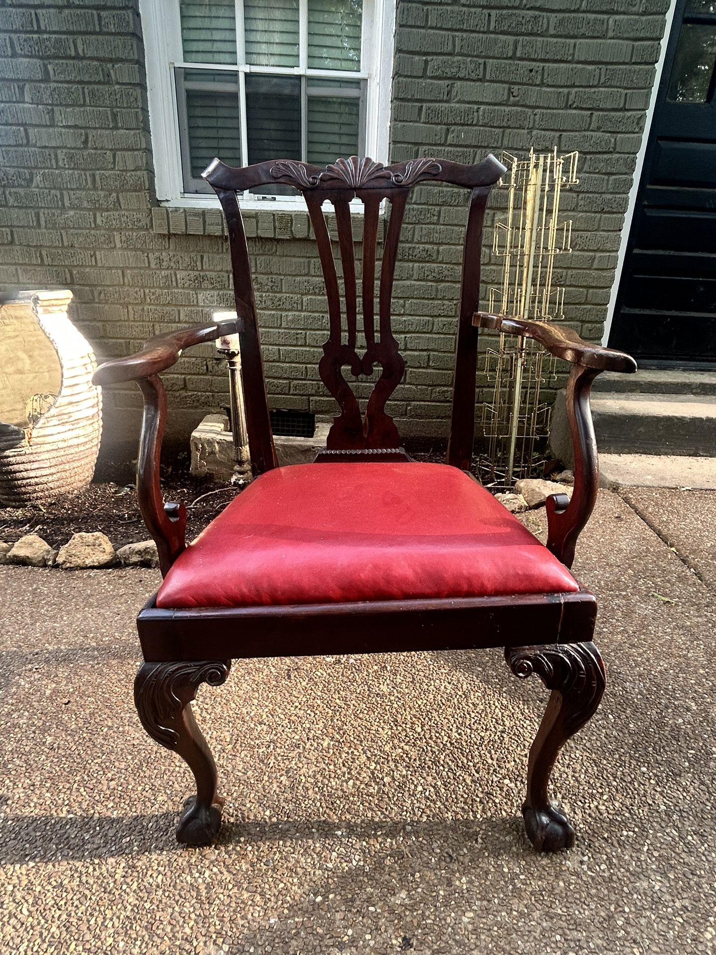 18th/19th Century Victorian Chipoendale Style Hand carved Chair