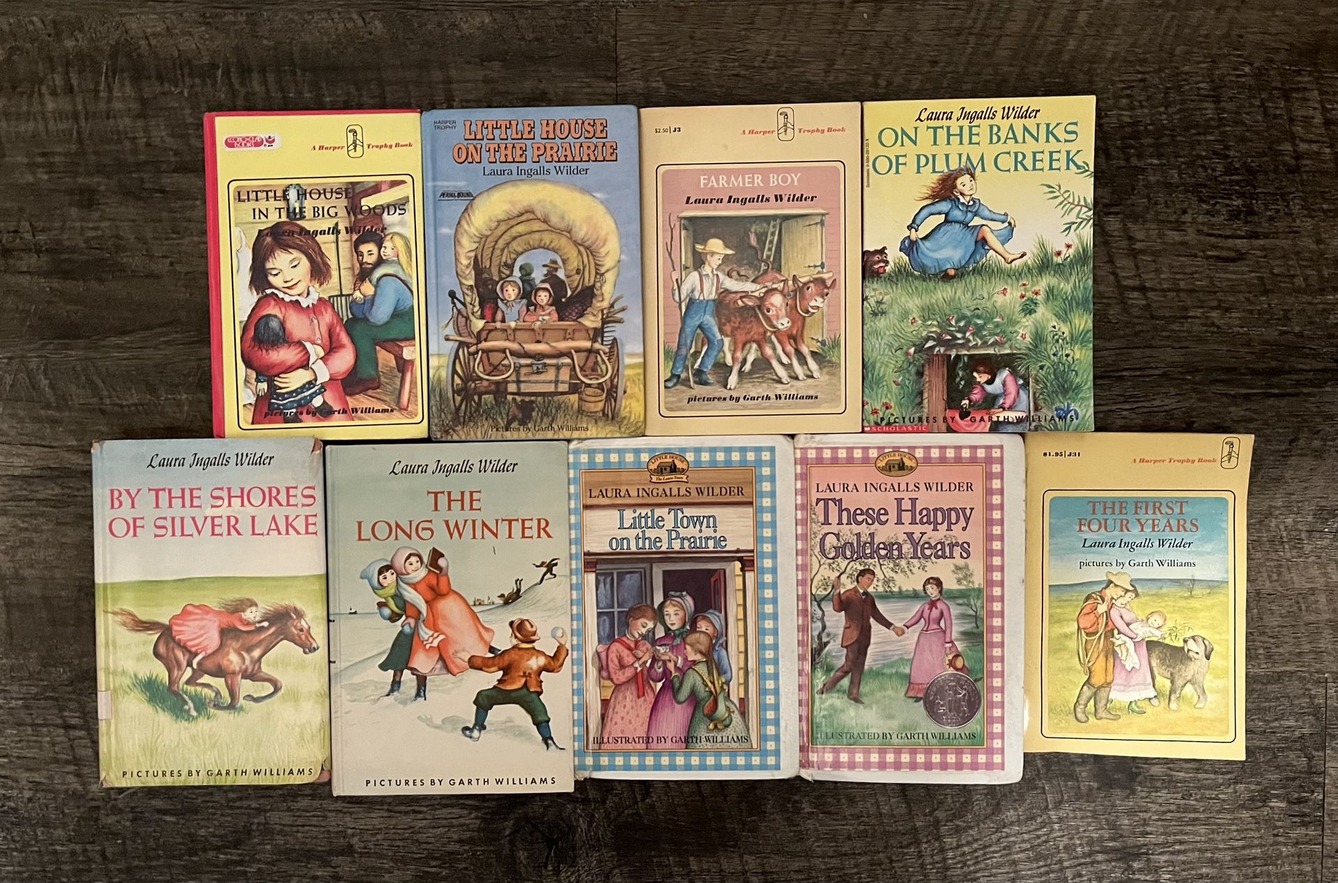 Complete Set (Most Hardcover) of 9 Little House on the Prairie Books