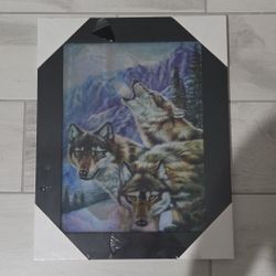 Reflective Wolf Picture Frame