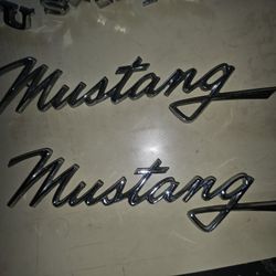 60's Genuine FoMoCo Mustang Side Fender Emblems ( Pair )