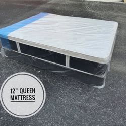 NEW Mattress Queen Size Plush Pillowtop With Box Spring // Offer  🚚