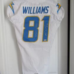 Mike Williams Autograph Los Angeles Chargers 2021 Game Issue White Jersey #81