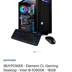 iBUYPOWER - Element CL Gaming Desktop - Intel i9-10900K - 16GB Memory - NVIDIA GeForce RTX 2080 Super 8GB - 1TB SSD.      ASUS TUF GAMING 27 "2K HDR M