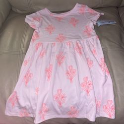 Cat & Jack Light Pink Floral Kids Dress New 4 Toddlers