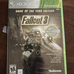 New Fallout 3 Game If The Year Edition In Xbox 360 Video Game