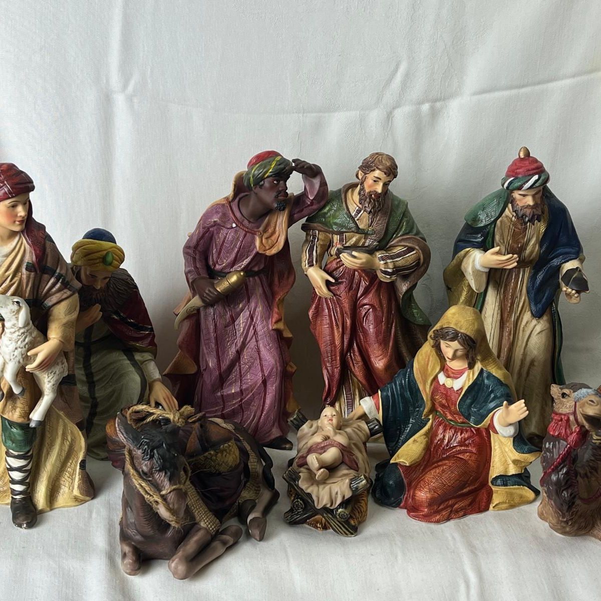 Vtg Grandeur Noel Collectors Edition 9 Piece Porcelain Nativity