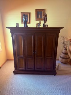 Large Solid Wood TV Armoire/ Entertainment Center