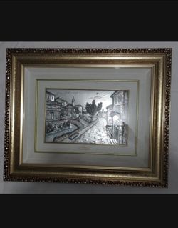 ALLIANI - PAEAGGIO STERLING SILVER RELIEF WALL ART 24"×20"