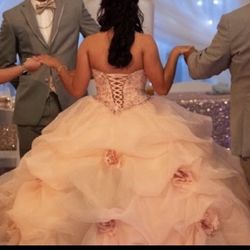 Corset Quince Dress Rose Gold/blush Pink