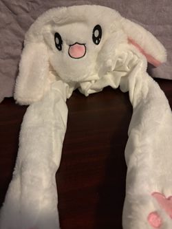 Cute white bunny hat.