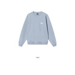 STUSSY Basic Crew (Size XL) "Steel Blue" Brand New Never Worn 100% Authentic Guaranteed