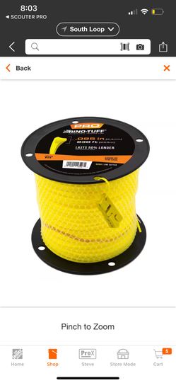RINO TUFF Rino-Tuff Pro .095 in Trimmer Line 830 ft Universal Fit Enhanced Durability New