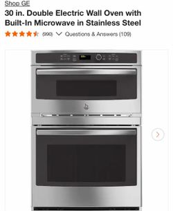 Shop GE 30 in. Double Electric Wall Oven with Built-In Microwave in Stainless Steel