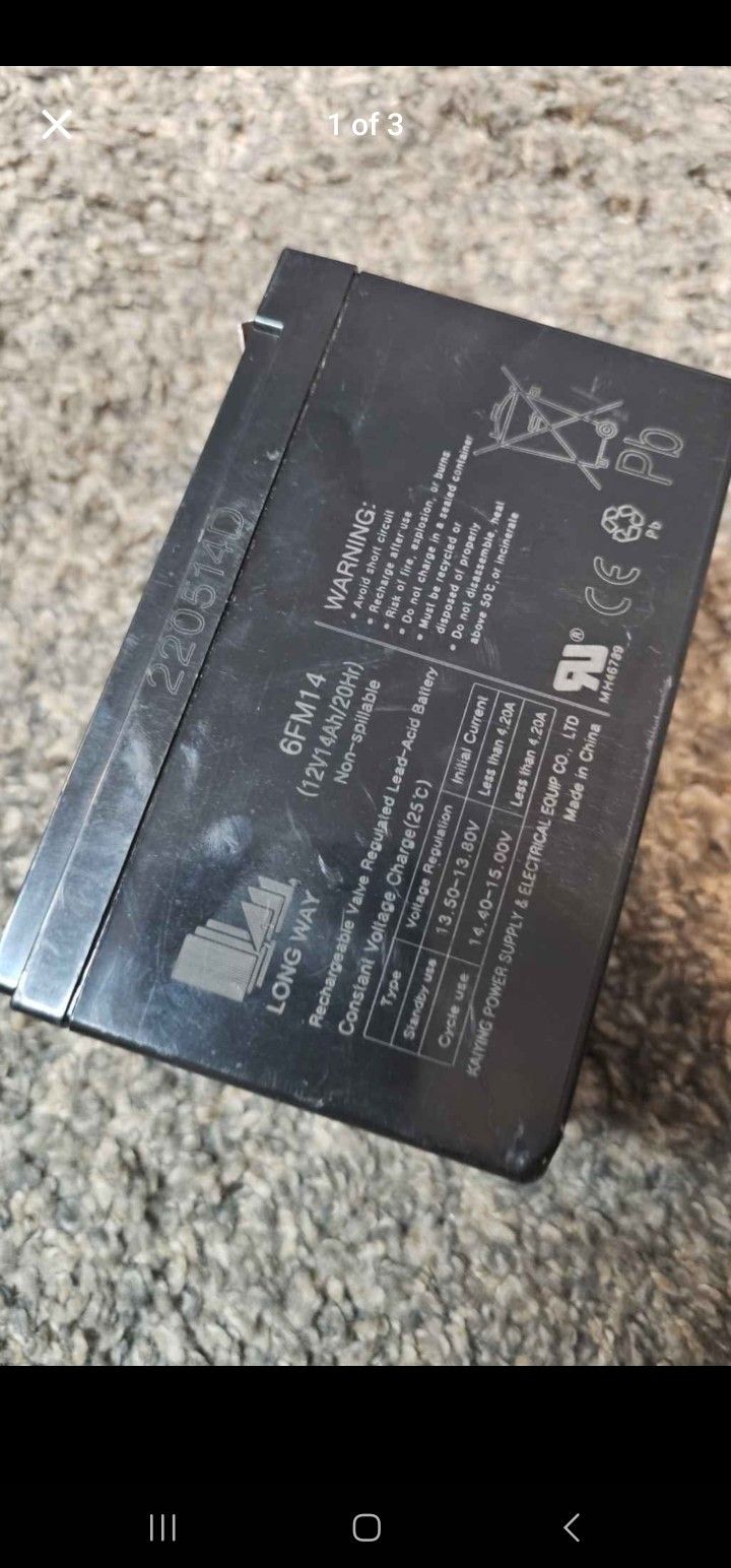 LONG WAY 6FM14 (12V14Ah/20Hr) rechargable battery