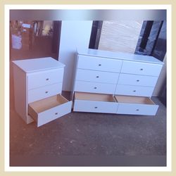 Eight drawers dresser and nightstand