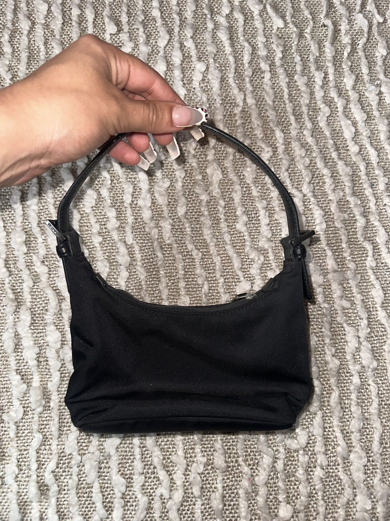 Coach Black Hobo Nylon Handbag Purse Zip Closure