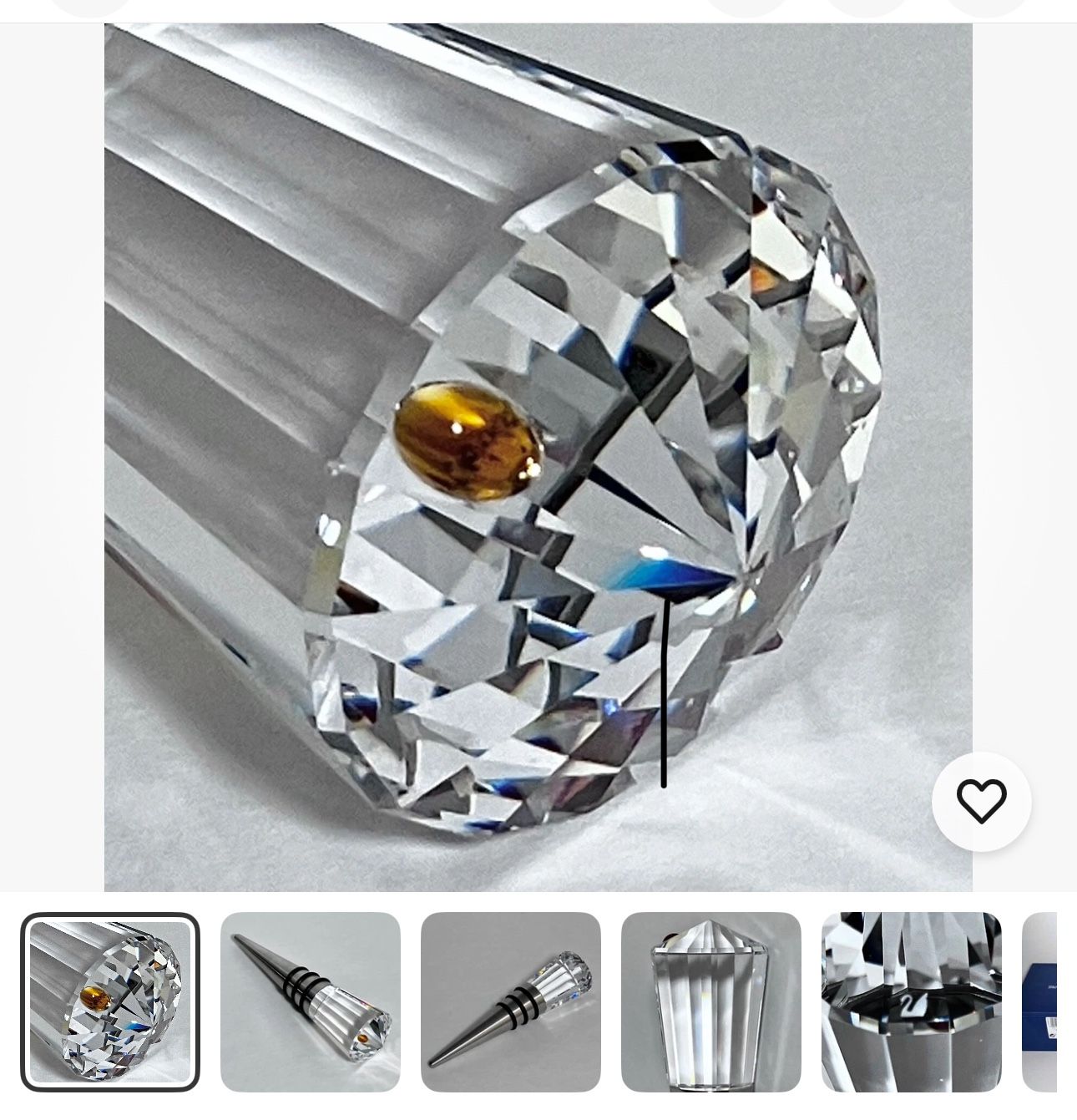 SWAROVSKI WINE STOPPER / Topaz Gem / Sparkling AUSTRIAN CRYSTAL /