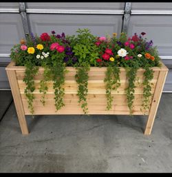 Cedar Raised Planter (flowers not included)