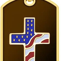 American Flag Cross Pentagram Pendent Dog Tag Necklace