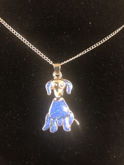 Silver plated puppy dog necklace