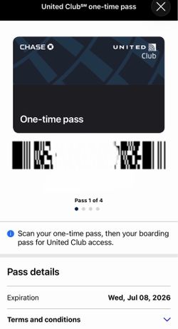 United Club one-time pass