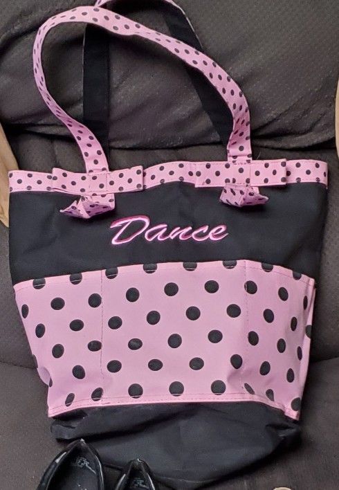 Pink & Black Canvas Dance Bag