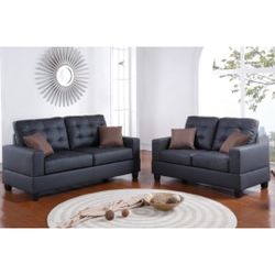 Black Sofa And Love Seat Set