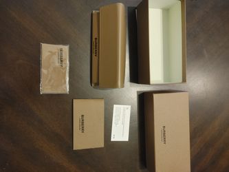 NEW BURBERRY AUTHENTIC EYEGLASSES SUNGLASSES BROWN LEATHER SOFT CASE