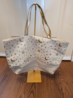 Gold Moon and Stars tote bag Halloween