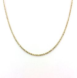 14K Yellow Gold Solid Rope Necklace | 22 Inches, 2.4mm, 11.37 grams