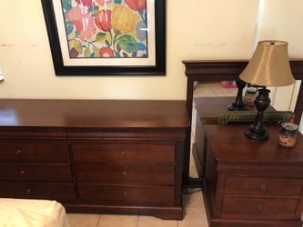 Beautiful Bourbon dresser with mirror and night stand dresser