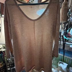 Ladies Medium Lightweight Sweater With 3/4 Sleeves