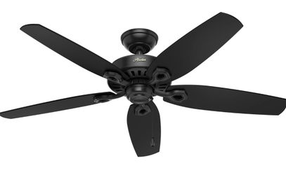 Hunter Fan 53294 Builder Elite Versatile Indoor/Outdoor 52 Inch Ceiling Fan without Light Fixture Black, 52" - New  Openbox