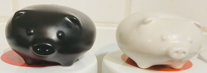 Jonathan Adler Black & White Pig salt and pepper Shakers